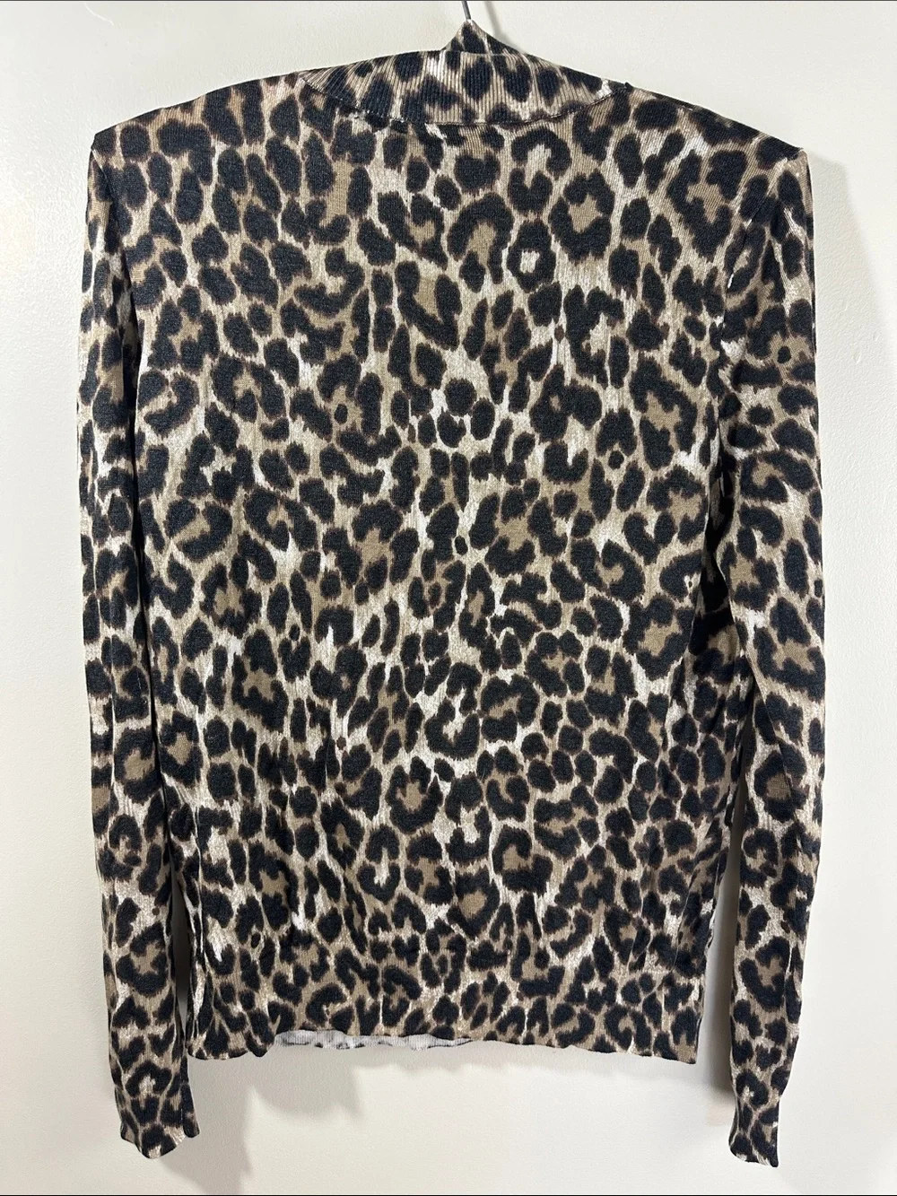 NWT J. Crew Leopard Print Long Sleeve Top Grommet Shoulder Detail Brown/Black